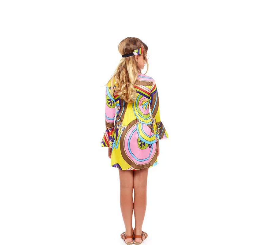 Translation missing: pt-PT.Disfraz de Hippie estampado Psicodélico para niña