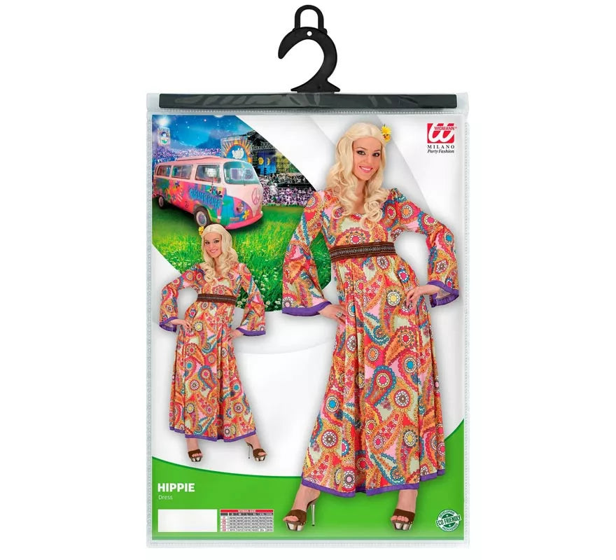 Disfraz de Hippie figuras con cinturón para mujer