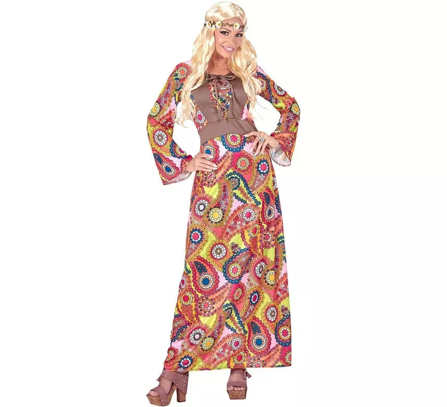 Translation missing: pt-PT.Disfraz de Hippie figuras multicolor para mujer