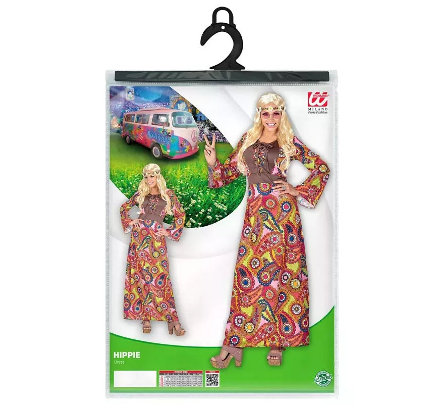 Translation missing: pt-PT.Disfraz de Hippie figuras multicolor para mujer