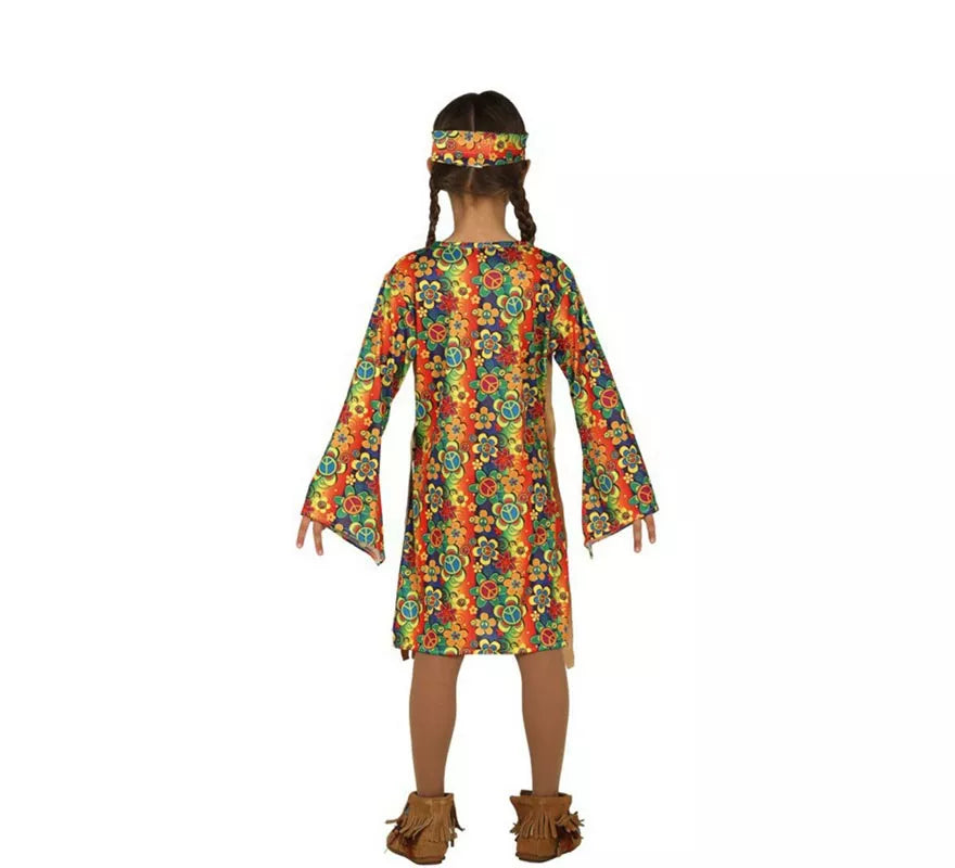 Translation missing: pt-PT.Disfraz de Hippie Floreada para niña