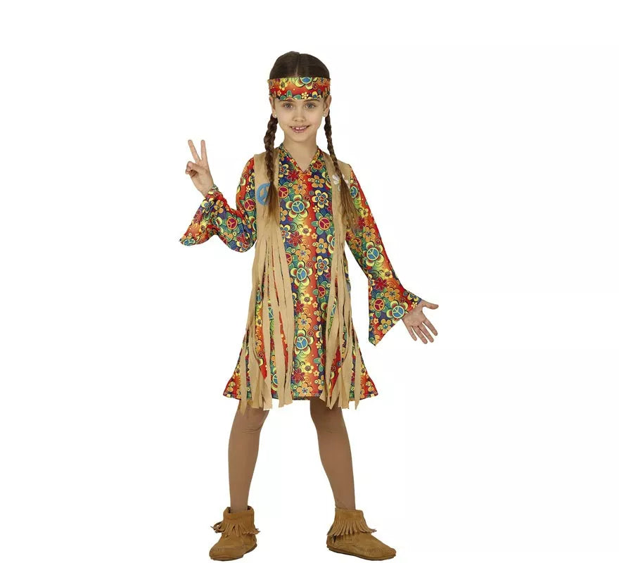 Translation missing: pt-PT.Disfraz de Hippie Floreada para niña