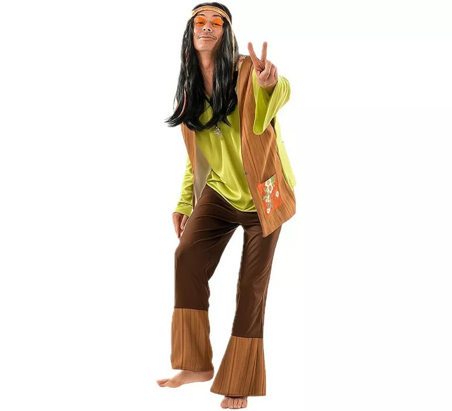 Translation missing: pt-PT.Disfraz de Hippie Floreado para hombre