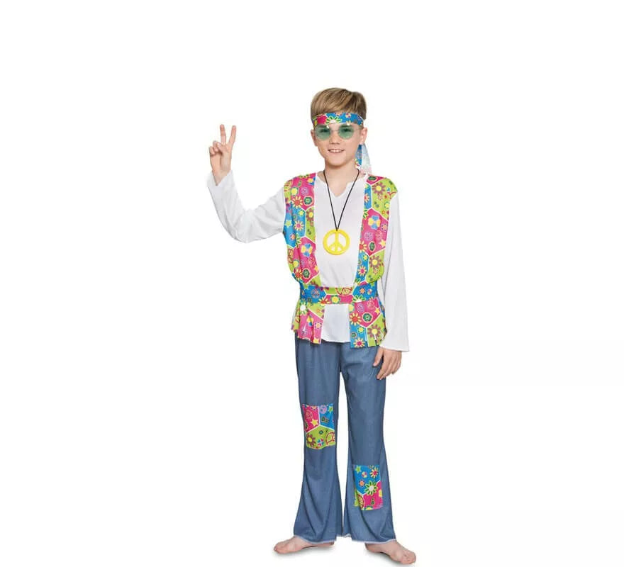 Translation missing: pt-PT.Disfraz de Hippie floreado para niño