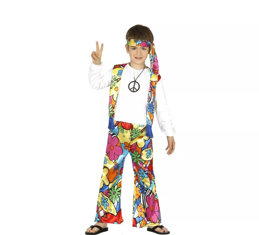 Translation missing: pt-PT.Disfraz de Hippie Florido para niños