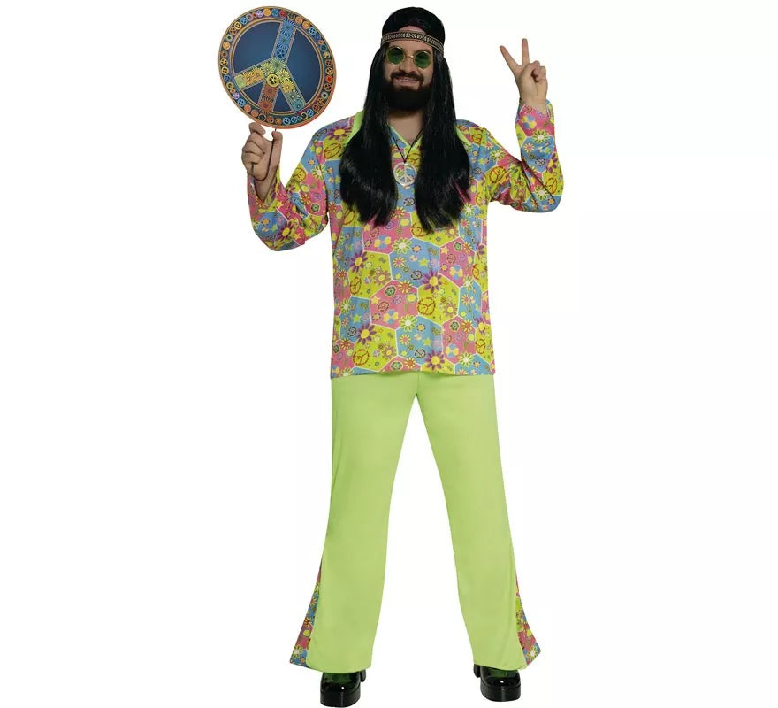 Translation missing: pt-PT.Disfraz de Hippie Flower Power para hombre