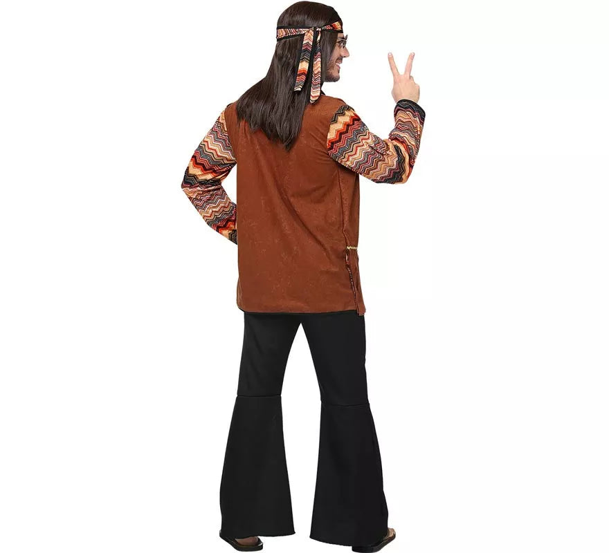Translation missing: pt-PT.Disfraz de Hippie franjas de colores para hombre
