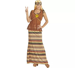 Fato de hippie com riscas coloridas para mulher