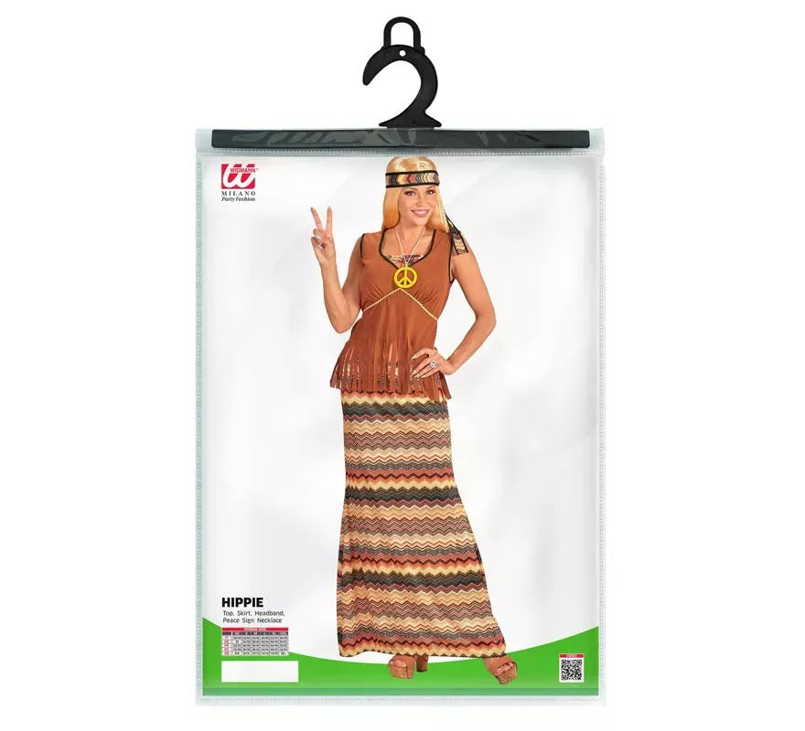 Translation missing: pt-PT.Disfraz de Hippie franjas de colores para mujer