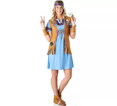 Fato de hippie jeans azul para mulher