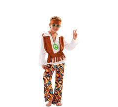Fato de hippie castanho para menino