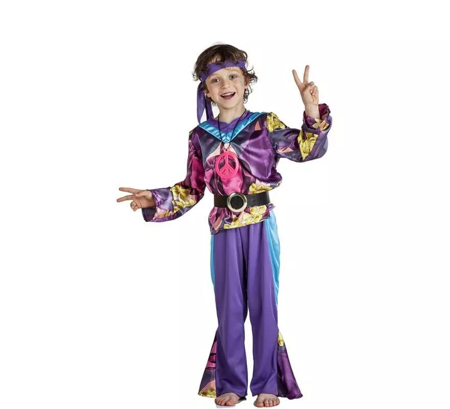 Translation missing: pt-PT.Disfraz de Hippie Morado para niño