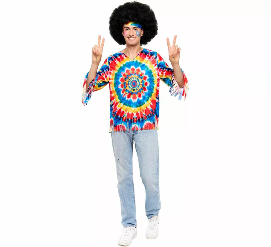 Translation missing: pt-PT.Disfraz de Hippie multicolor para hombre