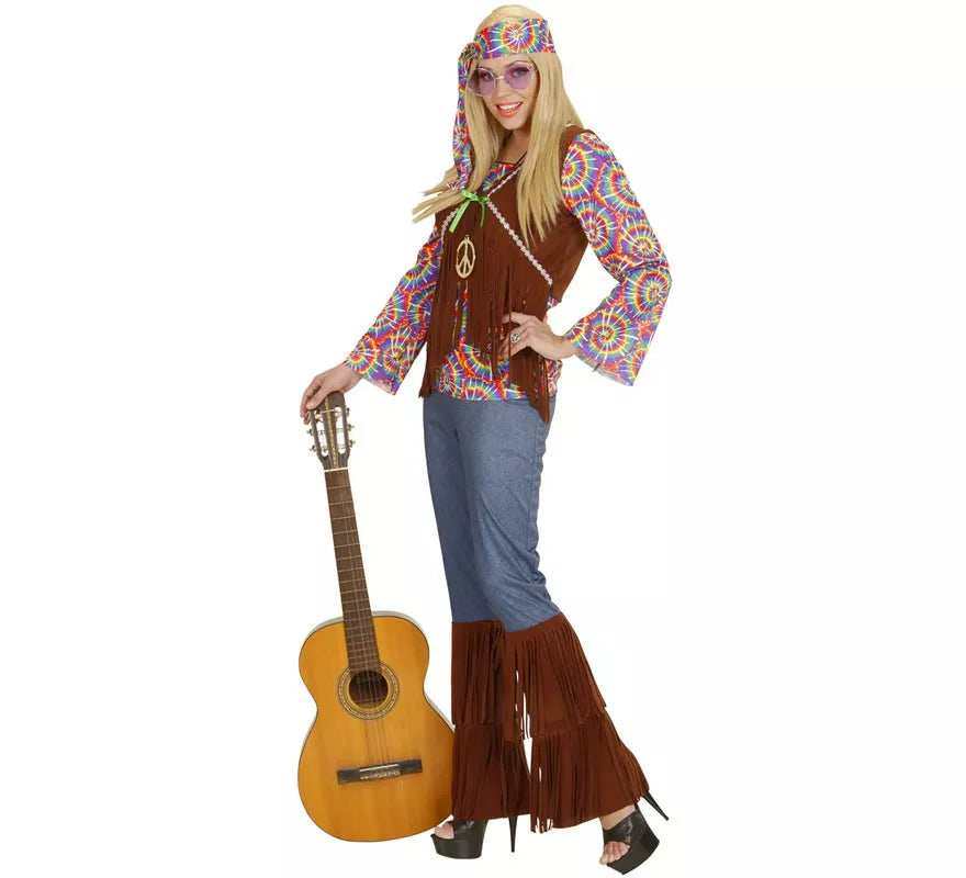 Translation missing: pt-PT.Disfraz de Hippie Psicodélica con chaleco para mujer