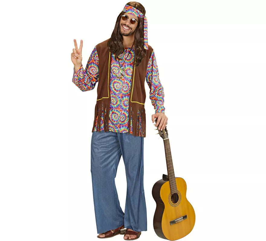 Translation missing: pt-PT.Disfraz de Hippie Psicodélico con chaleco para hombre