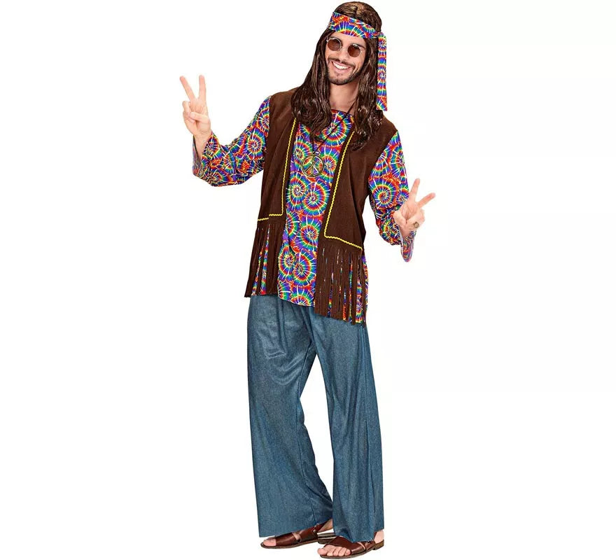 Translation missing: pt-PT.Disfraz de Hippie Psicodélico con chaleco para hombre