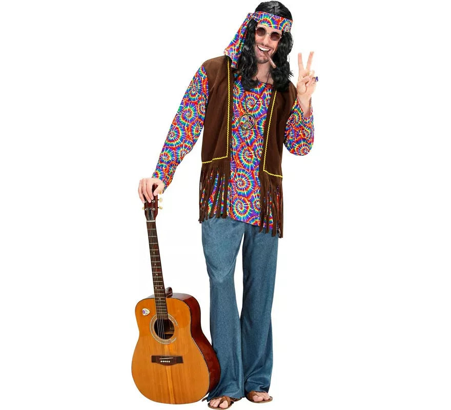 Translation missing: pt-PT.Disfraz de Hippie Psicodélico con chaleco para hombre