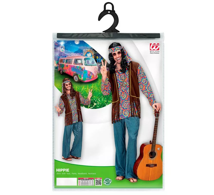 Translation missing: pt-PT.Disfraz de Hippie Psicodélico con chaleco para hombre