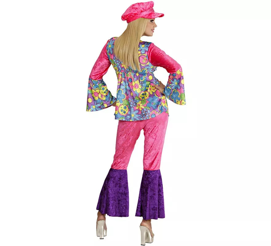 Translation missing: pt-PT.Disfraz de Hippie rosa de terciopelo para mujer