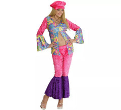 Fato de Hippie Rosa Veludo Feminino