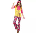 Disfraz de Hippie rosa para mujer