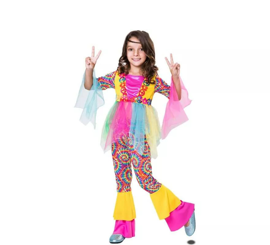 Translation missing: pt-PT.Disfraz de Hippie Rosa para niña
