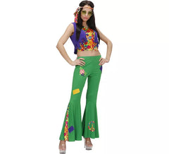 Fato de hippie verde para mulher