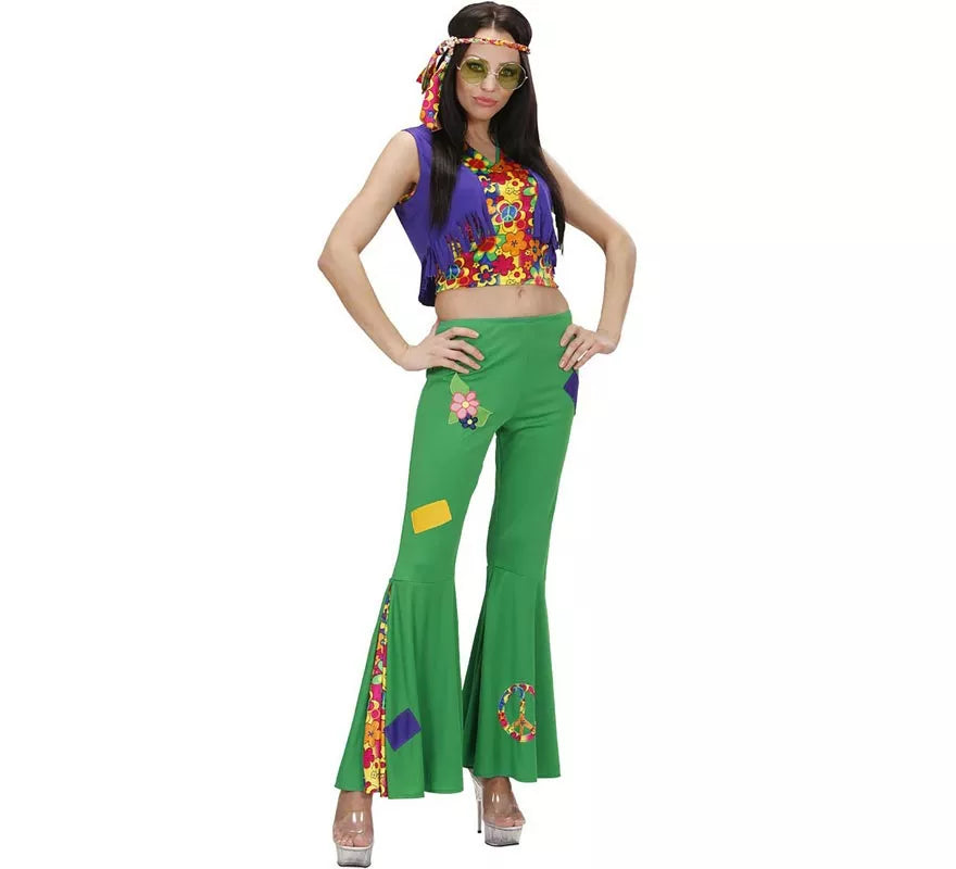 Translation missing: pt-PT.Disfraz de Hippie verde para mujer