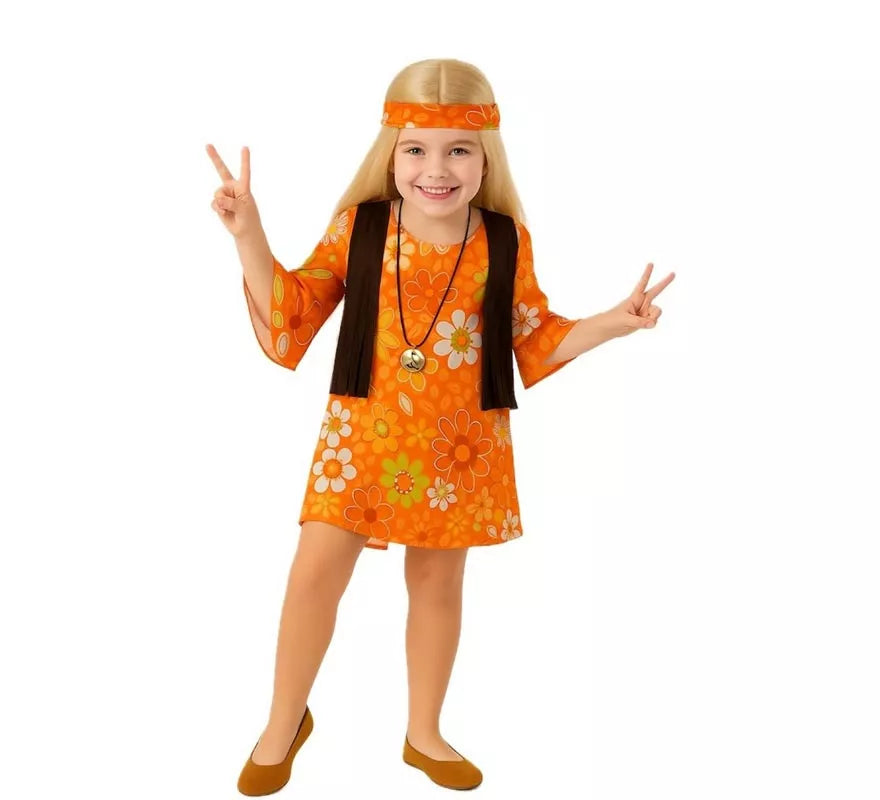 Translation missing: pt-PT.Disfraz de Hippy con Flores para niña