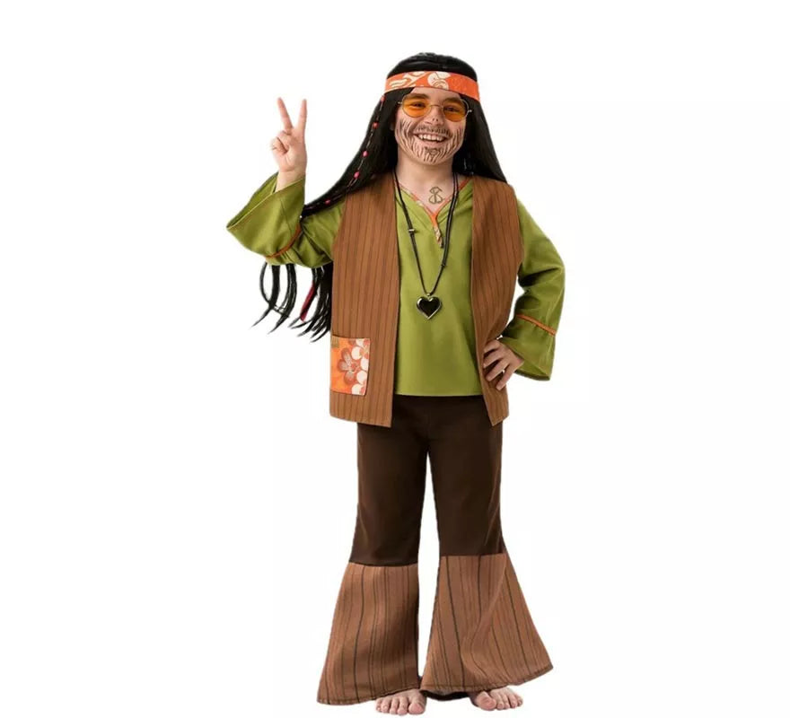 Translation missing: pt-PT.Disfraz de Hippy con Flores para niño