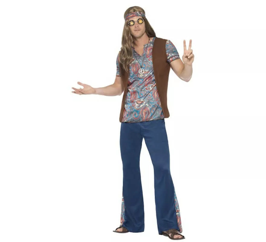 Translation missing: pt-PT.Disfraz de Hippy Multicolor para hombre