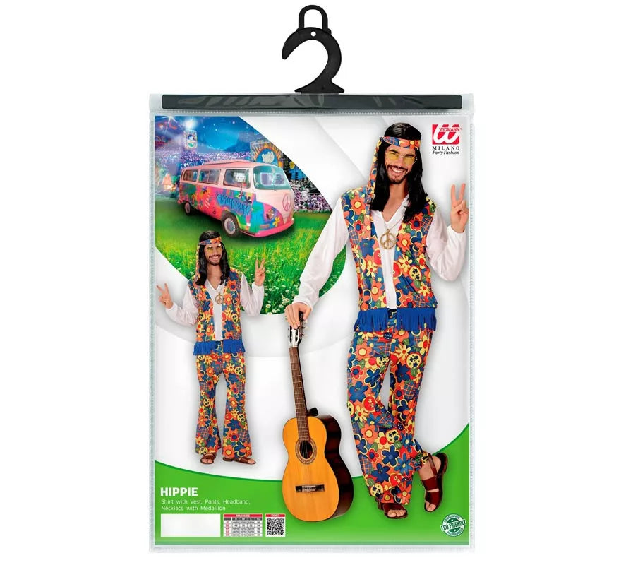 Translation missing: pt-PT.Disfraz de Hombre Hippie con cinta y medallón para hombre