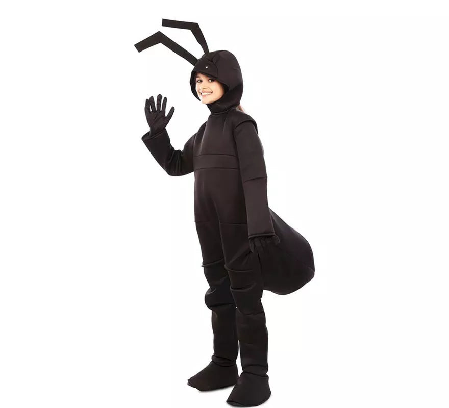 Translation missing: pt-PT.Disfraz de Hormiga negra con capucha y guantes para niños