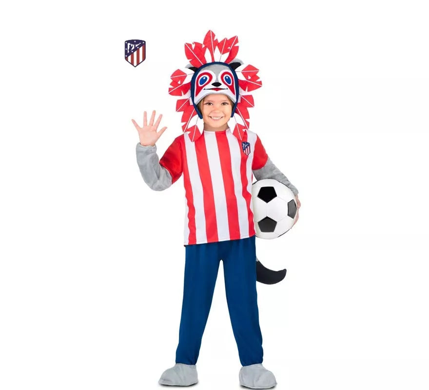 Translation missing: pt-PT.Disfraz de Indi Atlético de Madrid rojo y blanco para niño