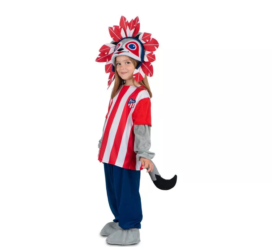Translation missing: pt-PT.Disfraz de Indi Atlético de Madrid rojo y blanco para niño