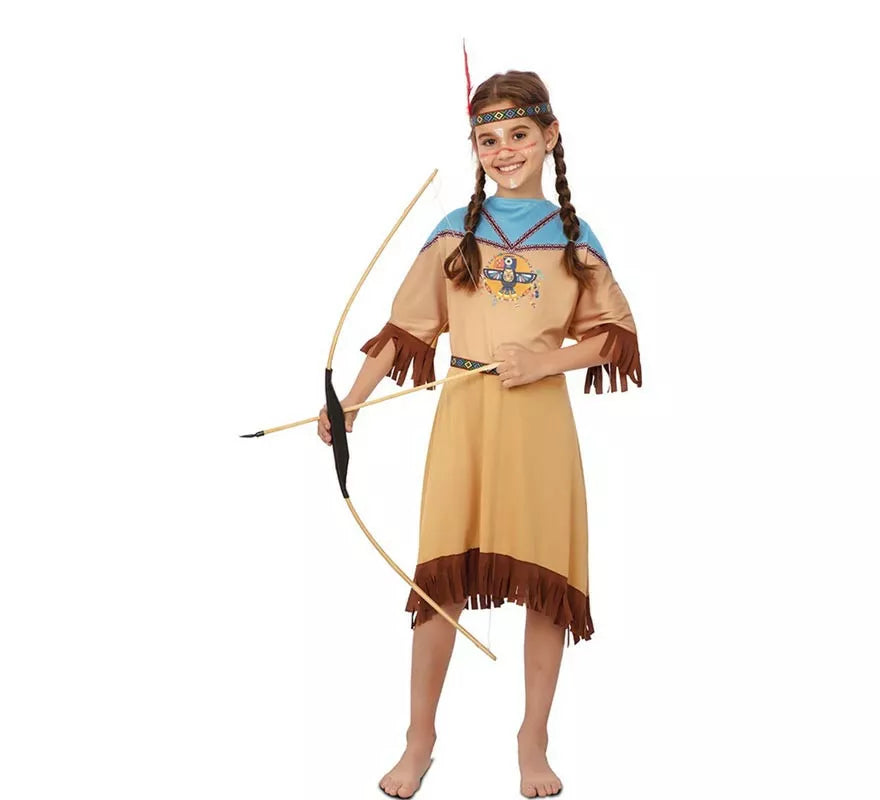 Translation missing: pt-PT.Disfraz de India Apache en vestido con tocado para niña