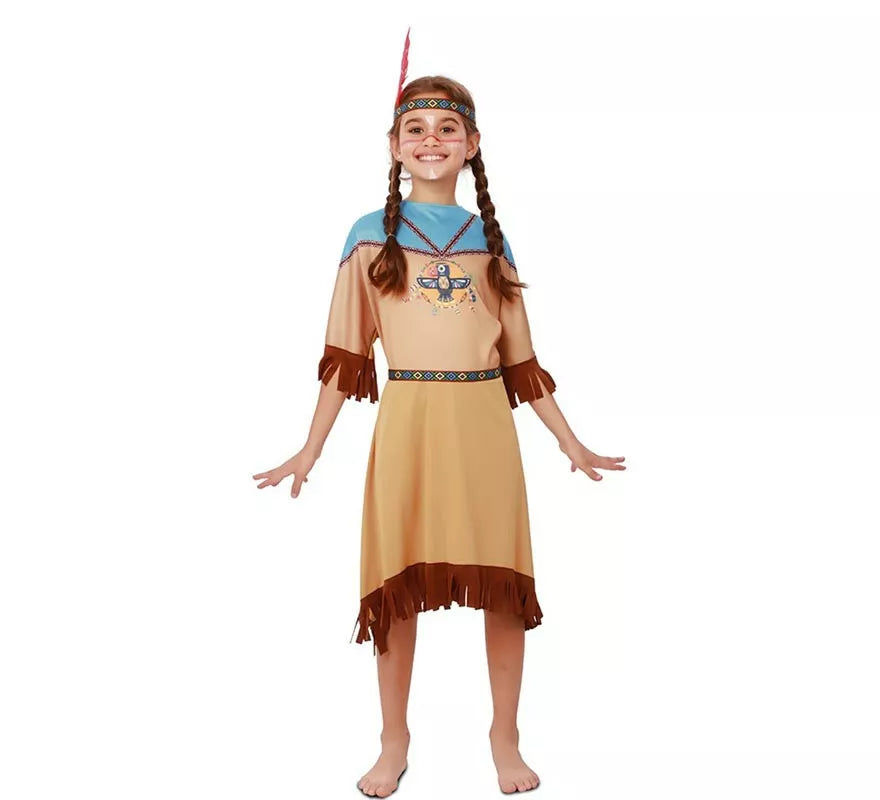 Translation missing: pt-PT.Disfraz de India Apache en vestido con tocado para niña