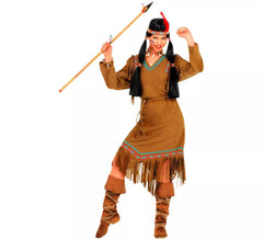 Fato de cheyenne indiana com vestido para mulher
