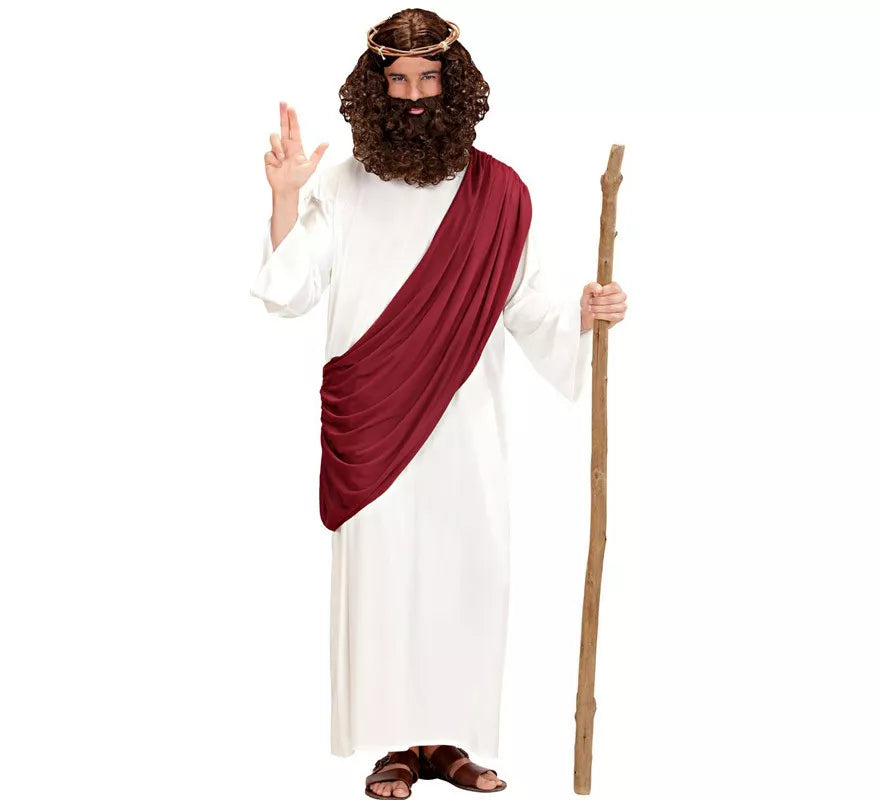 Translation missing: pt-PT.Disfraz de Jesús El Mesías o Profeta con bastón para hombre