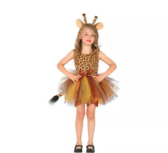 Fato de Girafa com Tutu e Laço para Menina