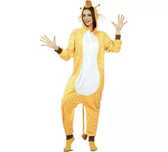 Fato de girafa Kugurumi com capuz e orelhas para adulto