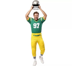 Fato de jogador de futebol americano verde para homem