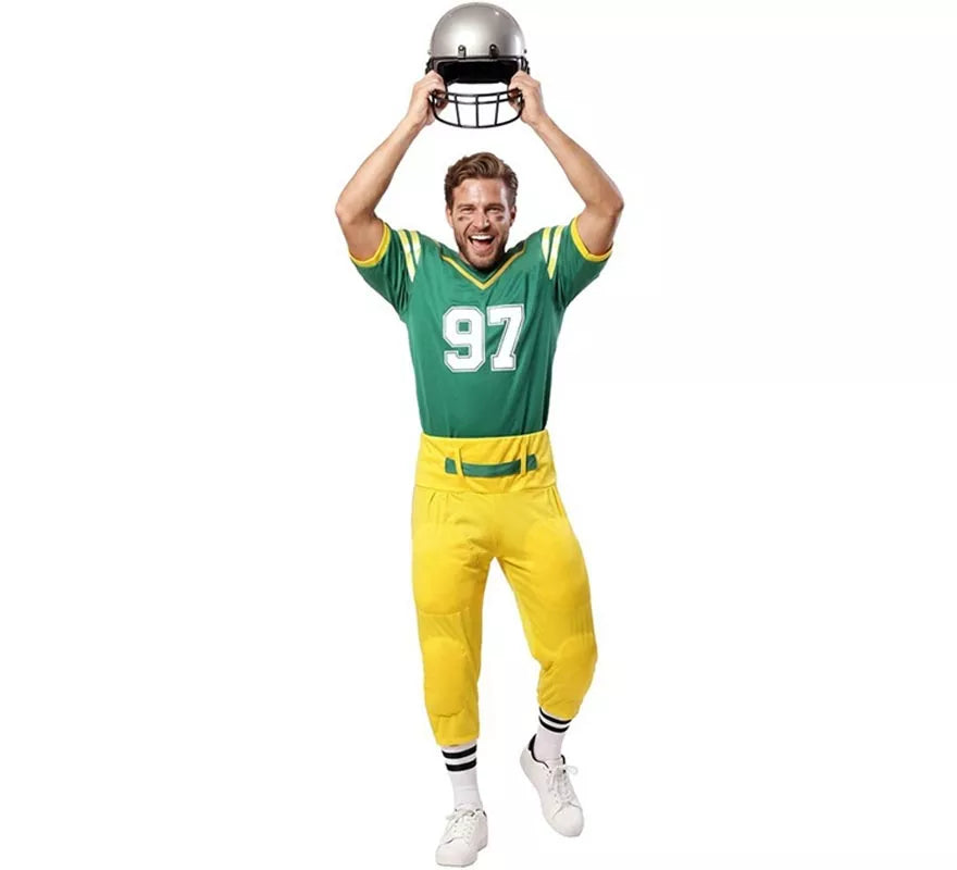 Translation missing: pt-PT.Disfraz de Jugador de Fútbol Americano Verde para hombre
