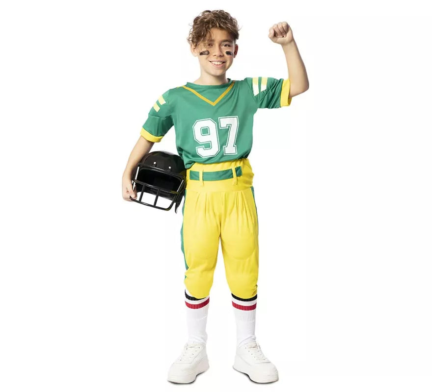 Translation missing: pt-PT.Disfraz de Jugador de Fútbol Americano Verde para niño