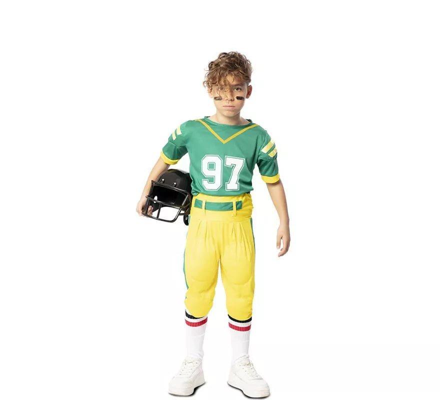 Translation missing: pt-PT.Disfraz de Jugador de Fútbol Americano Verde para niño