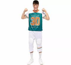 Fato de jogador de rugby masculina nas cores verde e branca