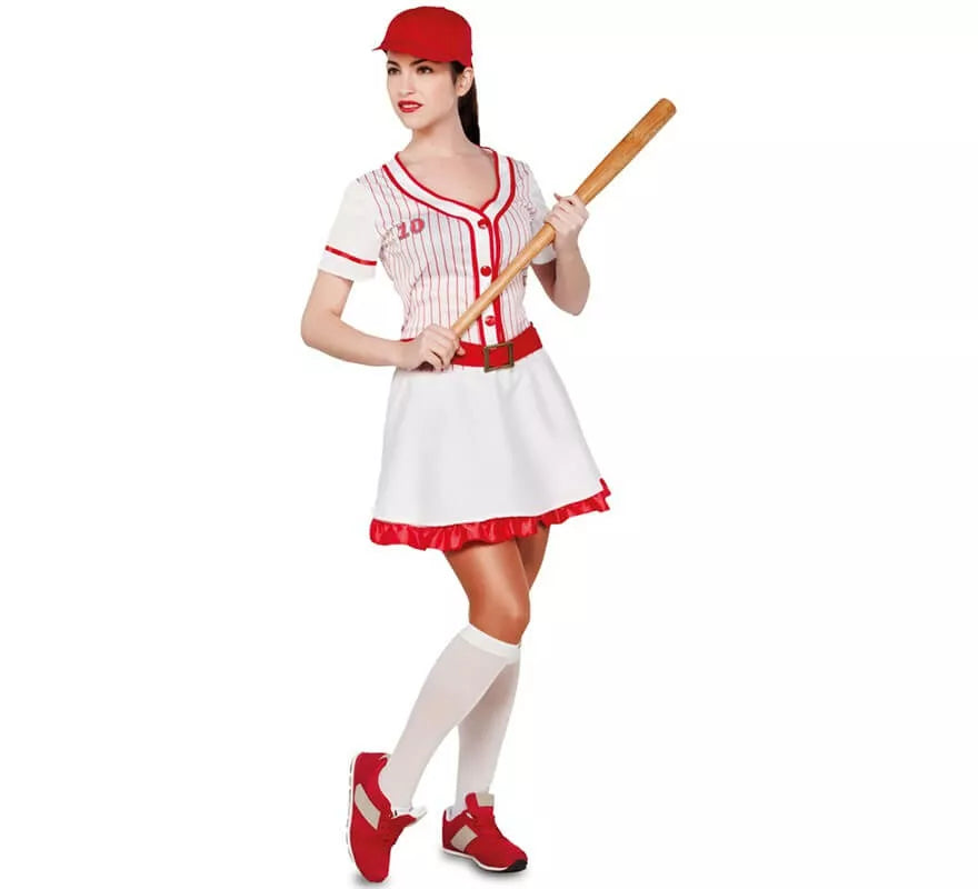 Translation missing: pt-PT.Disfraz de Jugadora de Béisbol Retro para mujer