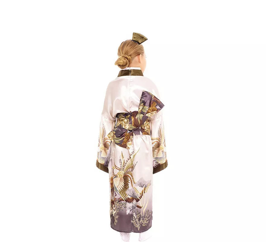 Disfraz de Kimono Japonés Tradicional color pastel para niña
