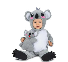 Fato de coala cinza com chapéu e peluche para bebé e criança