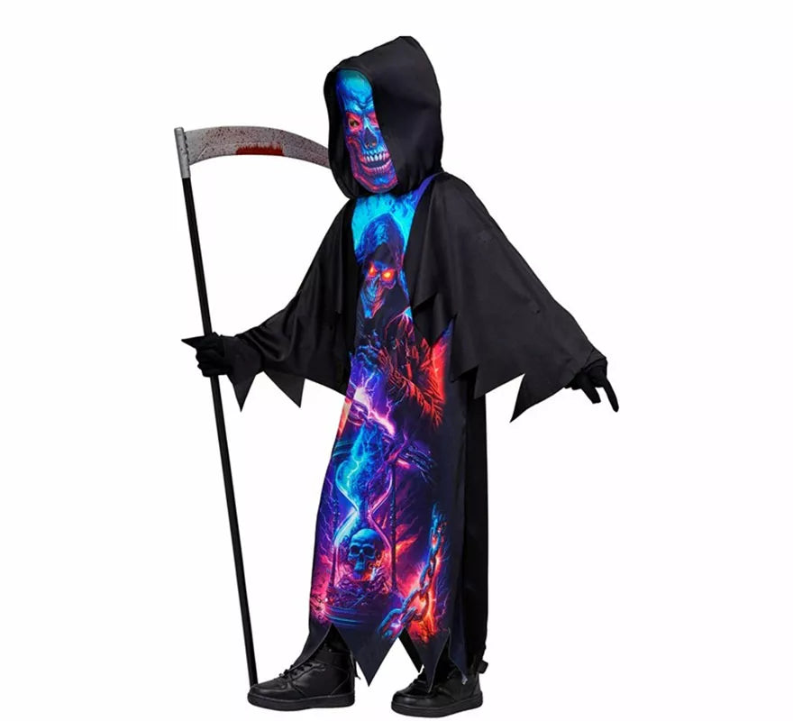 Translation missing: pt-PT.Disfraz de la Muerte Fluorescente con Máscara para niños